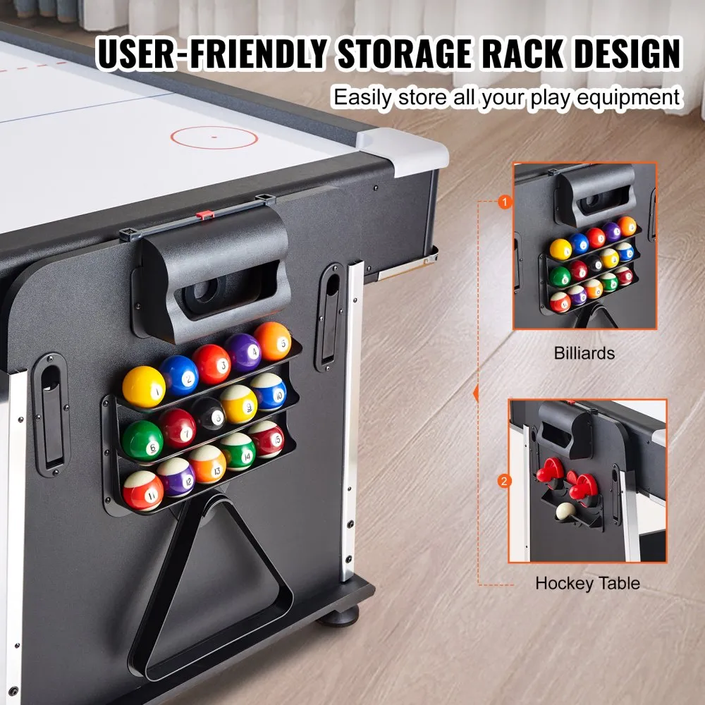 Table de Jeu Pivotante 3-en-1 de 223,5 cm pour Air Hockey, Billard et Ping-pong – Image 2