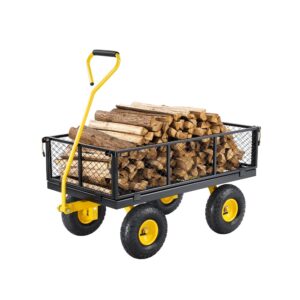 Chariot de Jardin Robuste Charge 408 kg | Métal, Pneus 254 mm, Poignée 180°